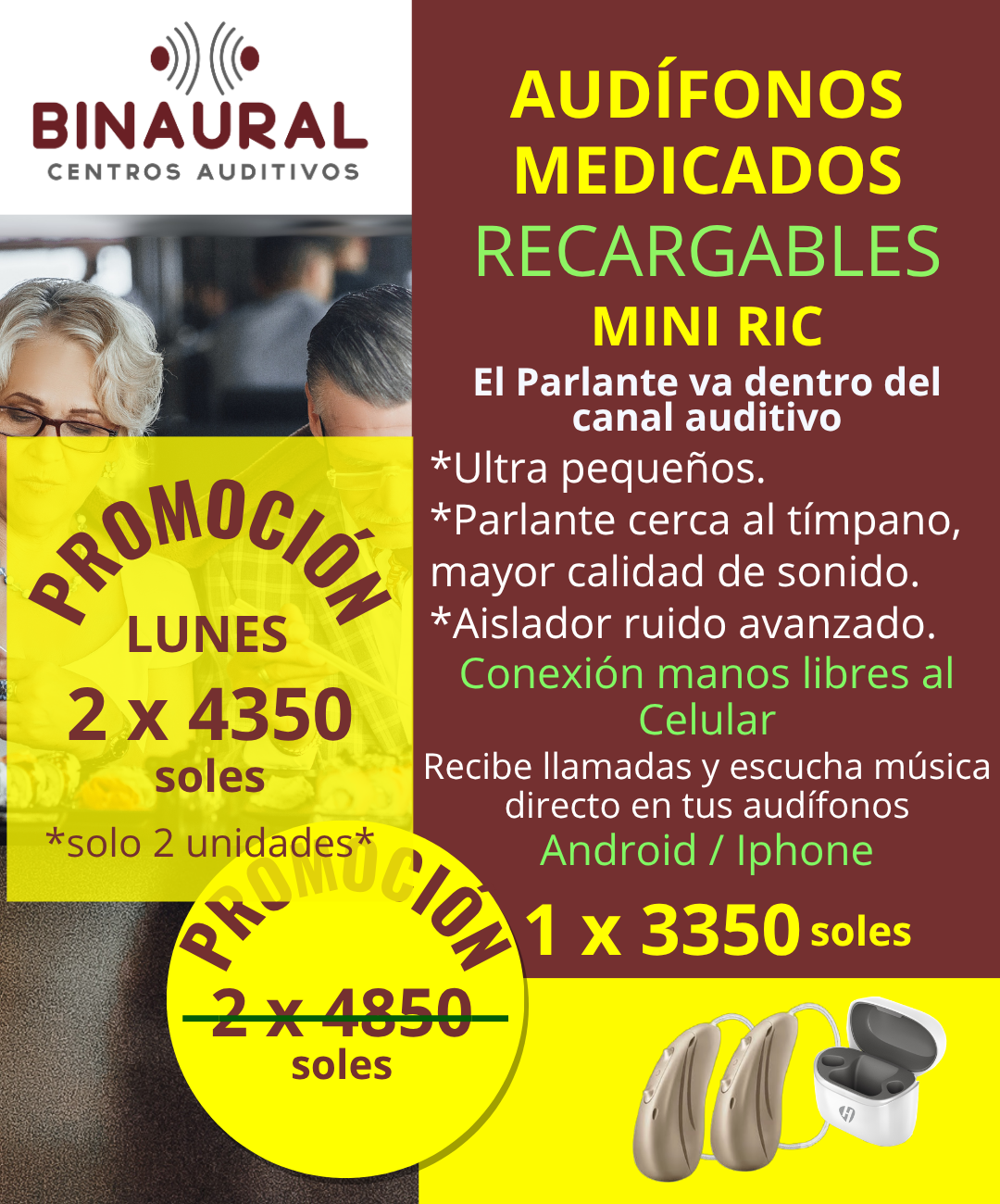 02 Audífonos Recargables