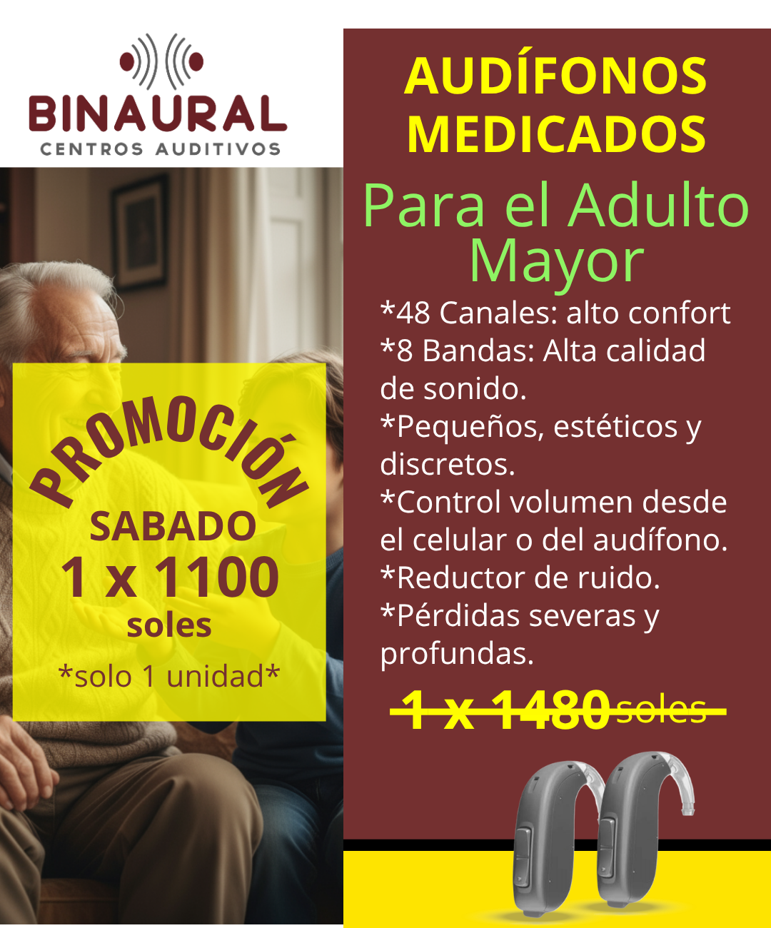 1 Audífono a Pilas