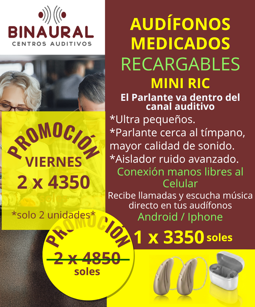 02 Audífonos Recargables