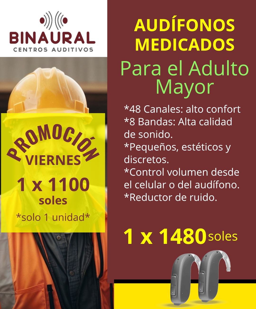 1 Audífono a Pilas